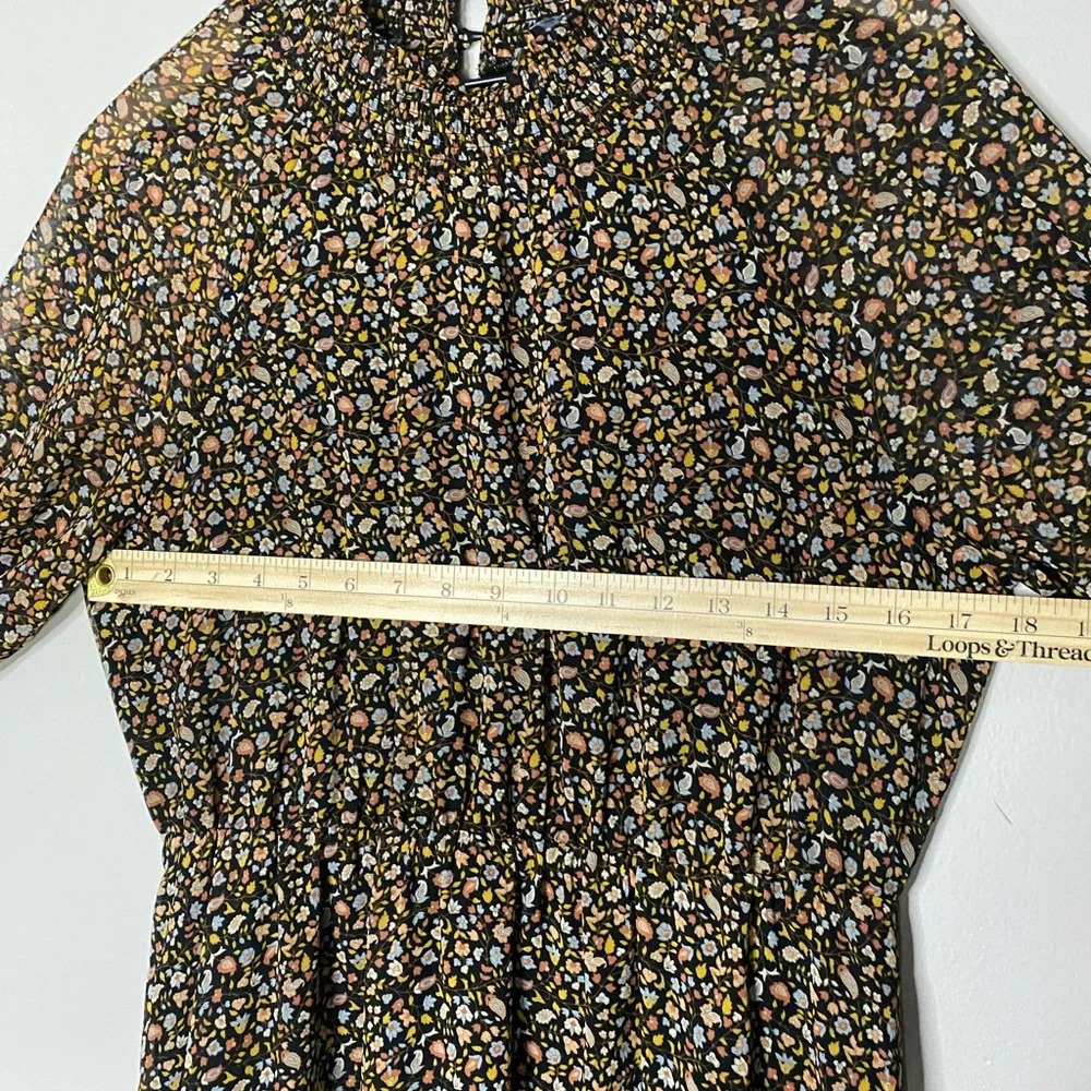 Madewell Resourced Georgette Smocked Neck Midi Dress in Folktale Paisley medium - Picture 6 of 12